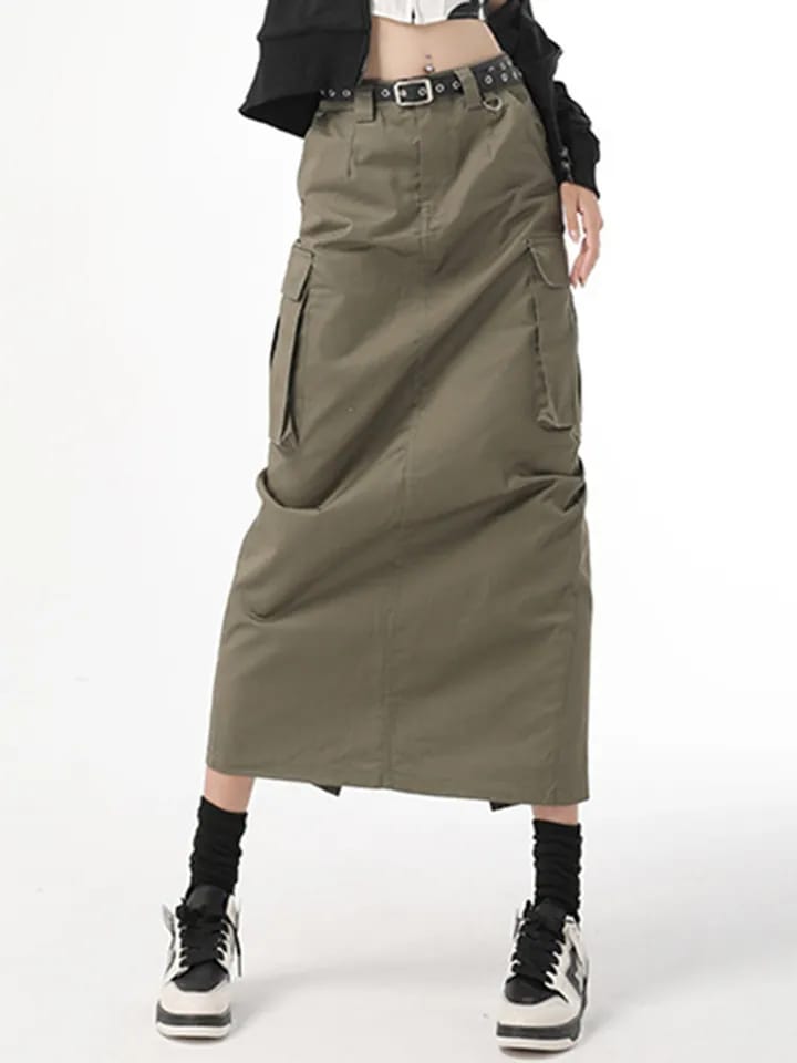 Laila - Dames Cargo Maxi Rok - Edgy & Functioneel