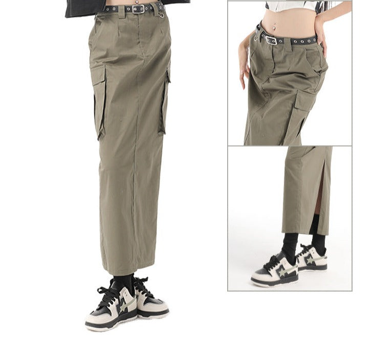 Laila - Dames Cargo Maxi Rok - Edgy & Functioneel