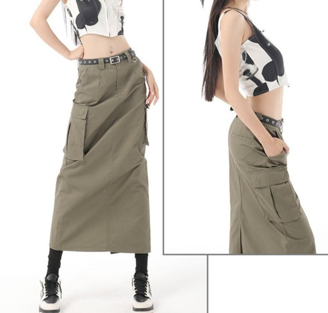 Laila - Dames Cargo Maxi Rok - Edgy & Functioneel