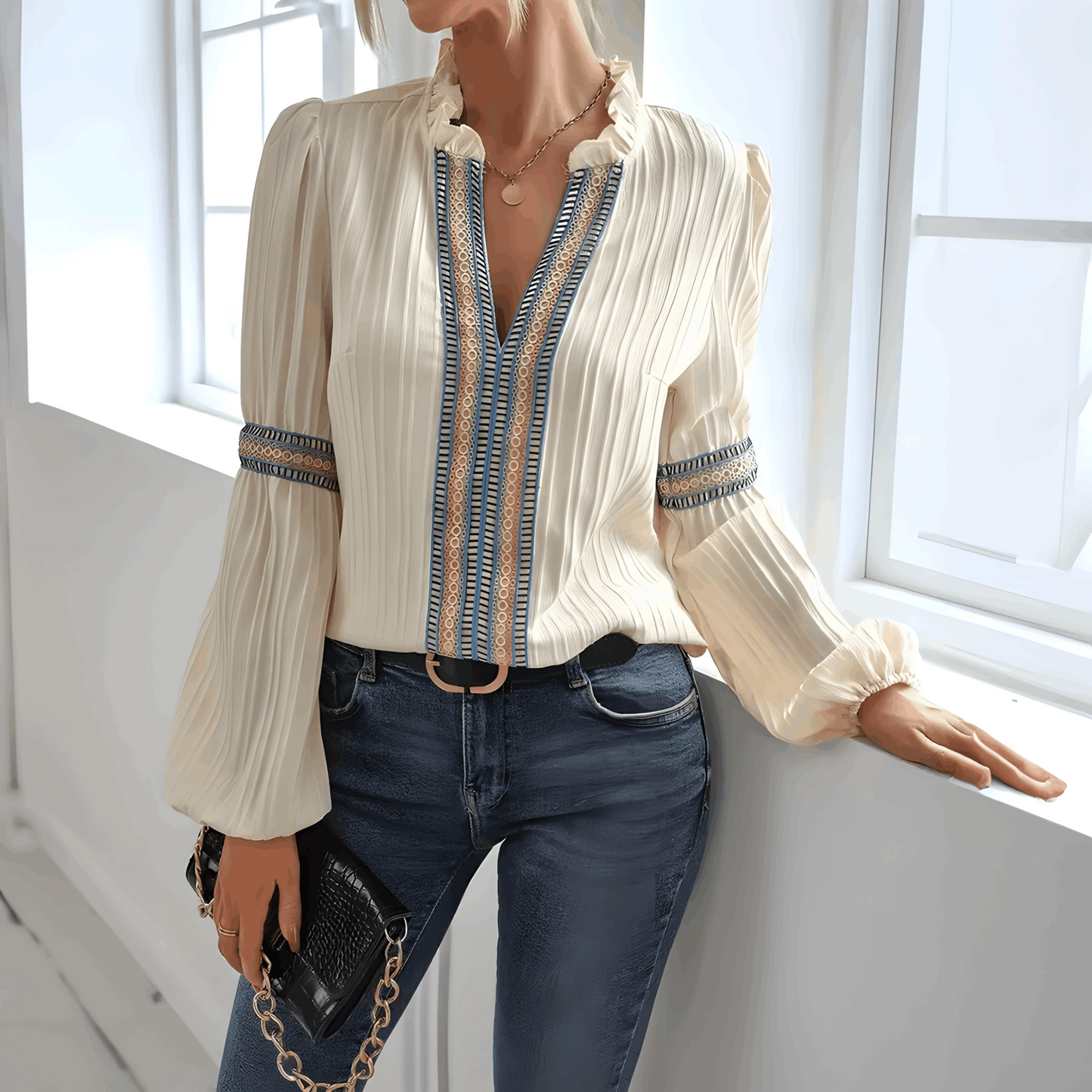 Angellica - Bescheiden Mouwblouse voor Vrouwen