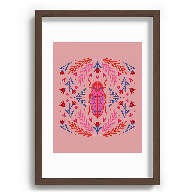 Angela Minca Lovebug pink and red Recessed Framing Rectangle