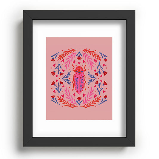 Angela Minca Lovebug pink and red Recessed Framing Rectangle