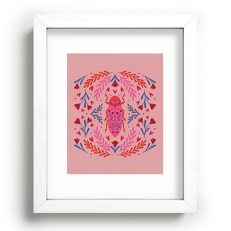 Angela Minca Lovebug pink and red Recessed Framing Rectangle