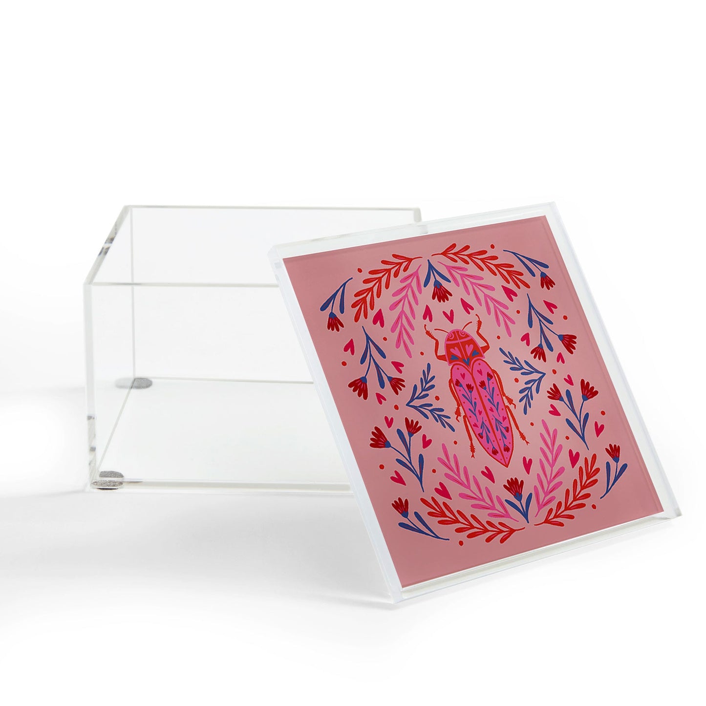 Angela Minca Lovebug pink and red Acrylic Box