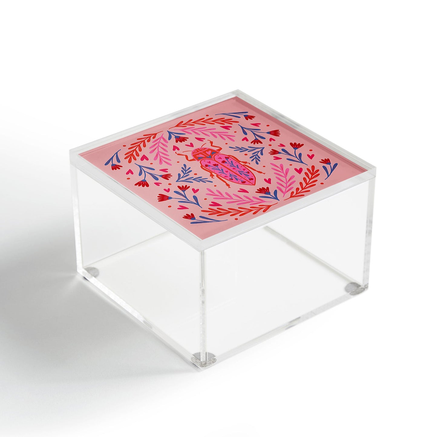 Angela Minca Lovebug pink and red Acrylic Box