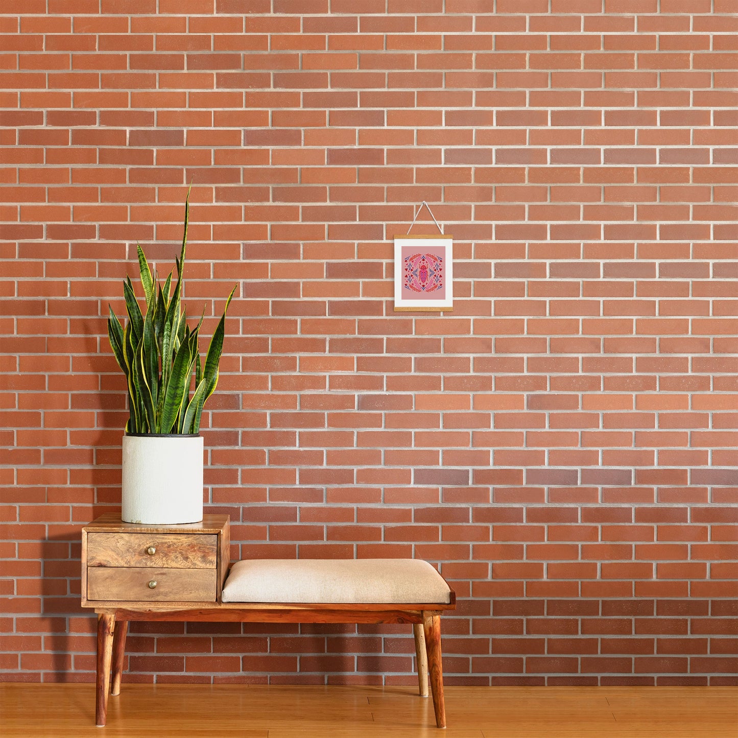 Angela Minca Lovebug pink and red Art Print