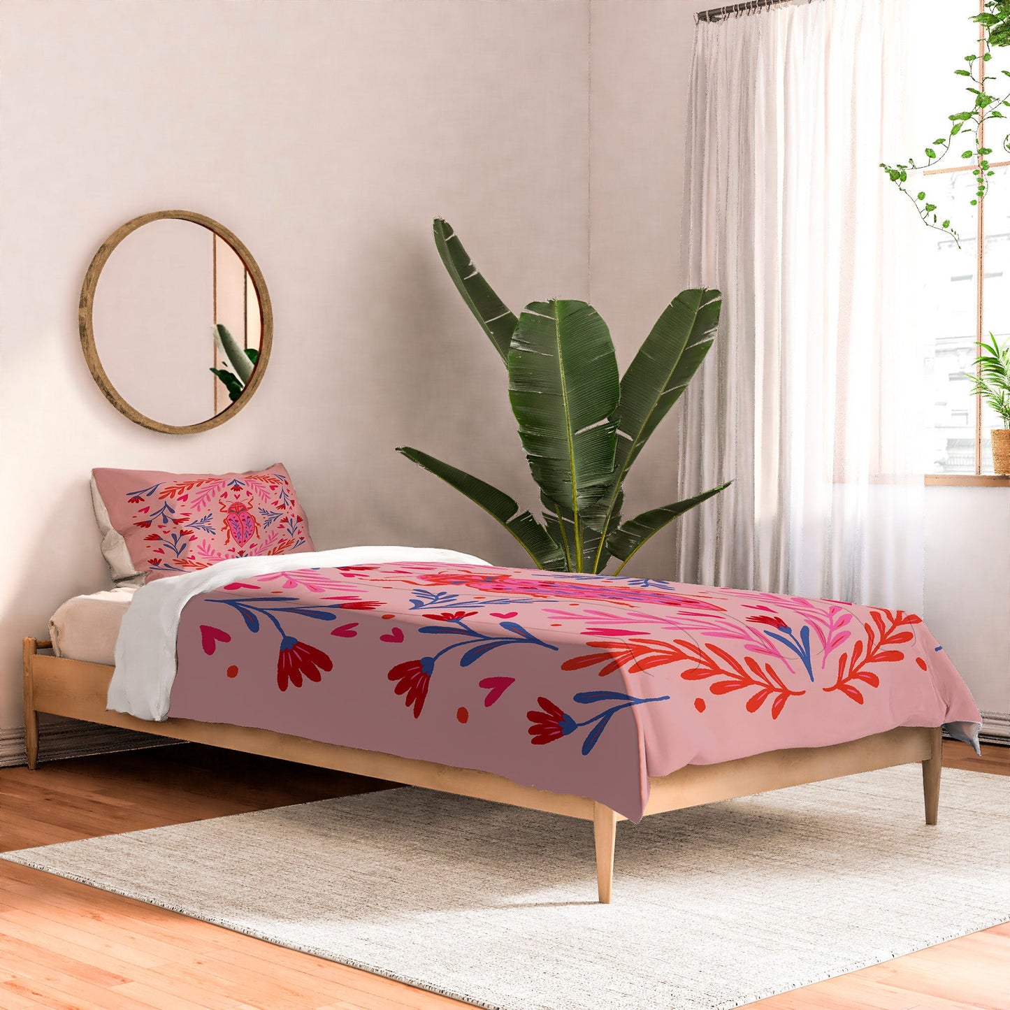 Angela Minca Lovebug pink and red Comforter