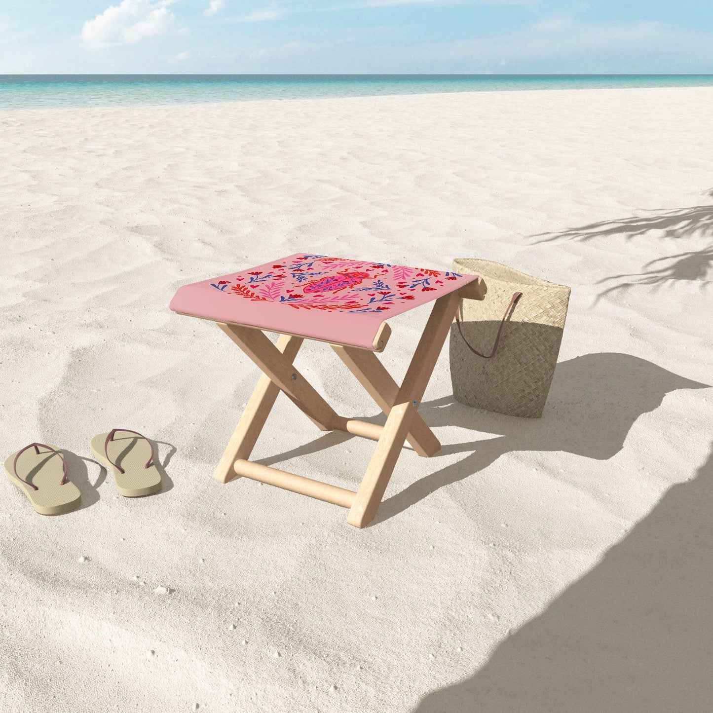 Angela Minca Lovebug pink and red Folding Stool