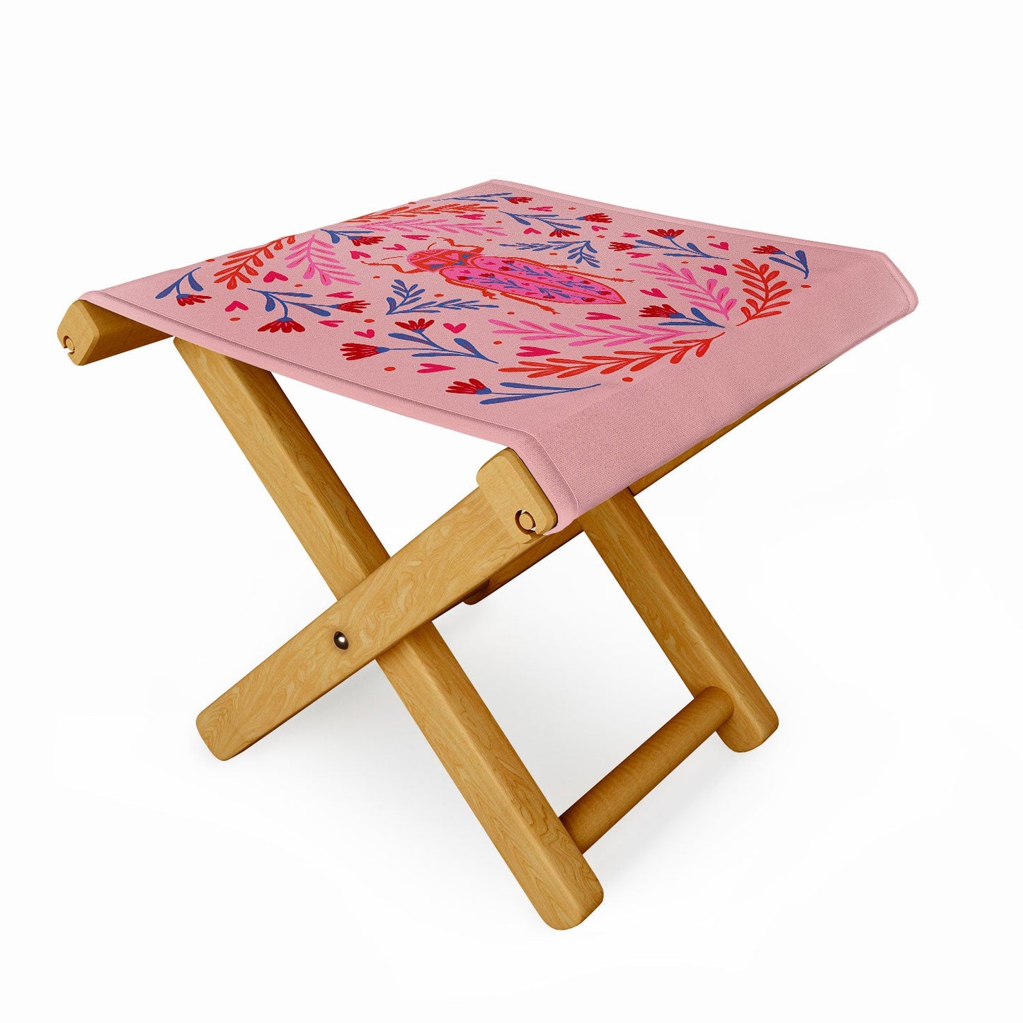 Angela Minca Lovebug pink and red Folding Stool