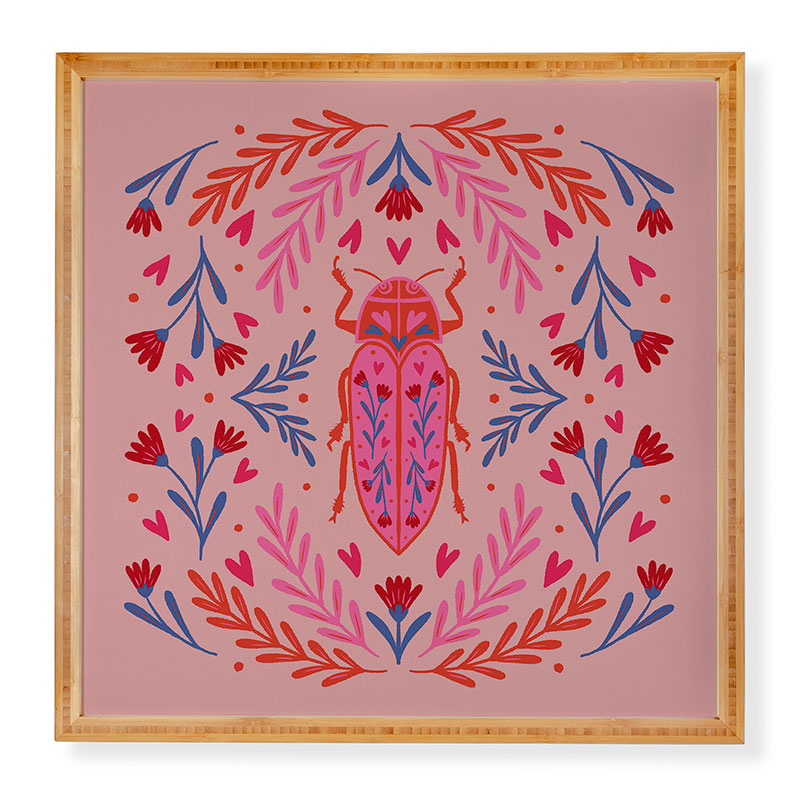 Angela Minca Lovebug pink and red Framed Wall Art
