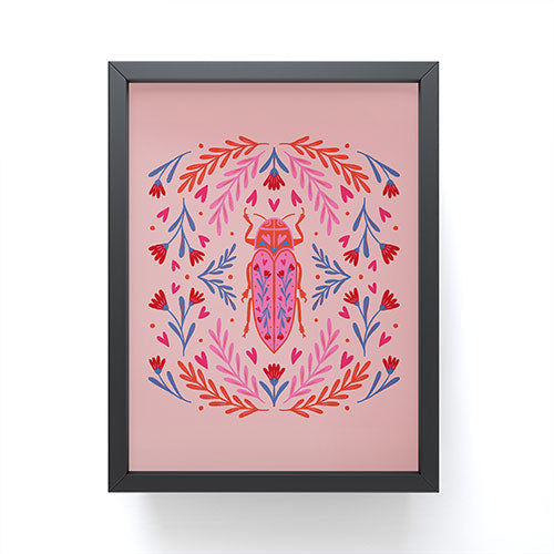 Angela Minca Lovebug pink and red Framed Mini Art Print