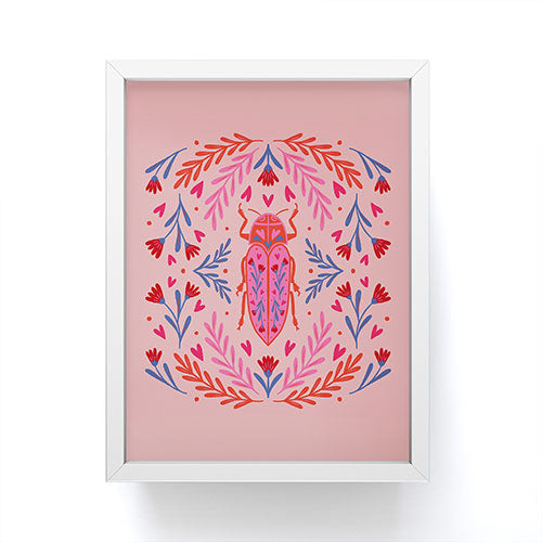Angela Minca Lovebug pink and red Framed Mini Art Print