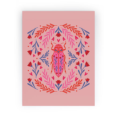 Angela Minca Lovebug pink and red Mini Art Print