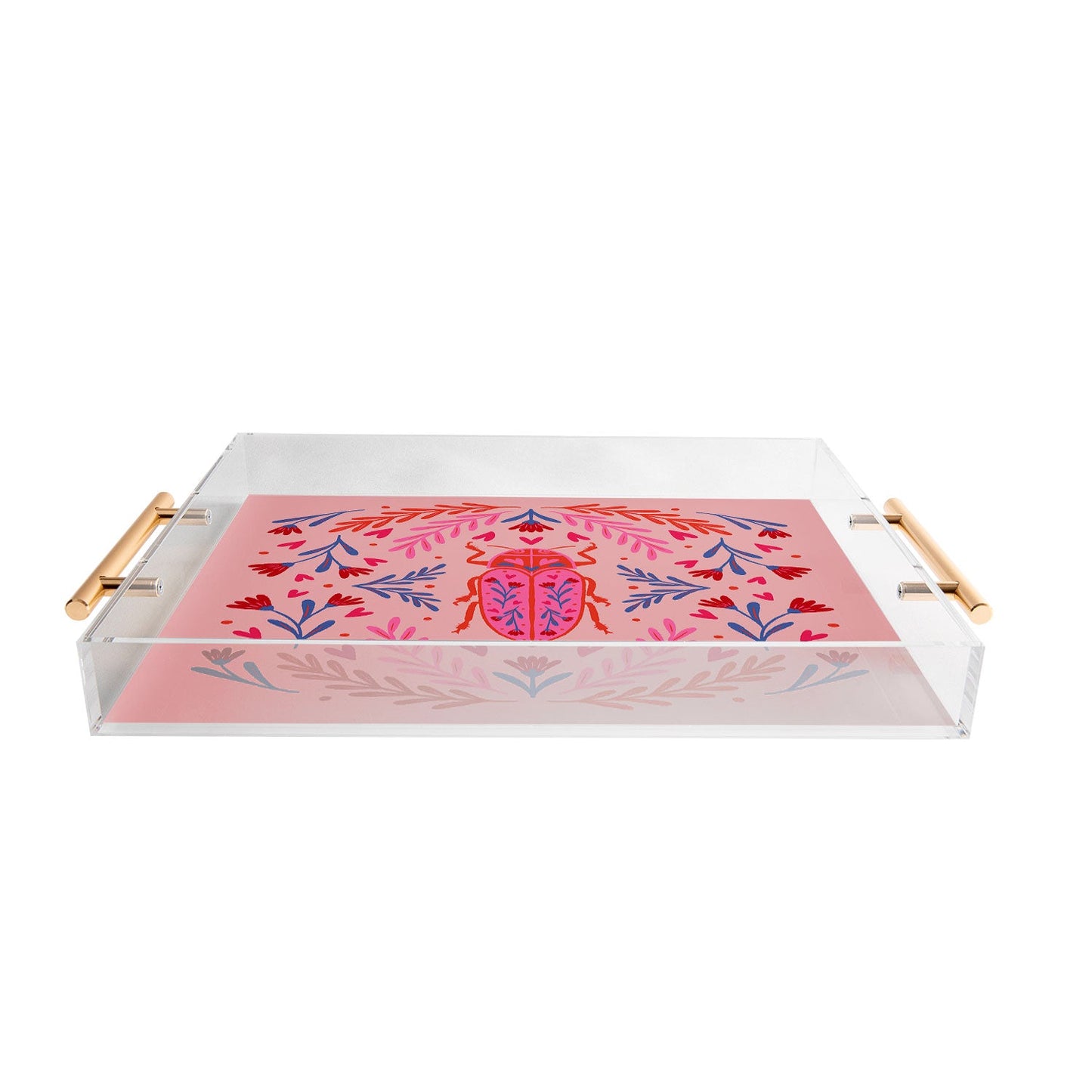 Angela Minca Lovebug pink and red Acrylic Tray