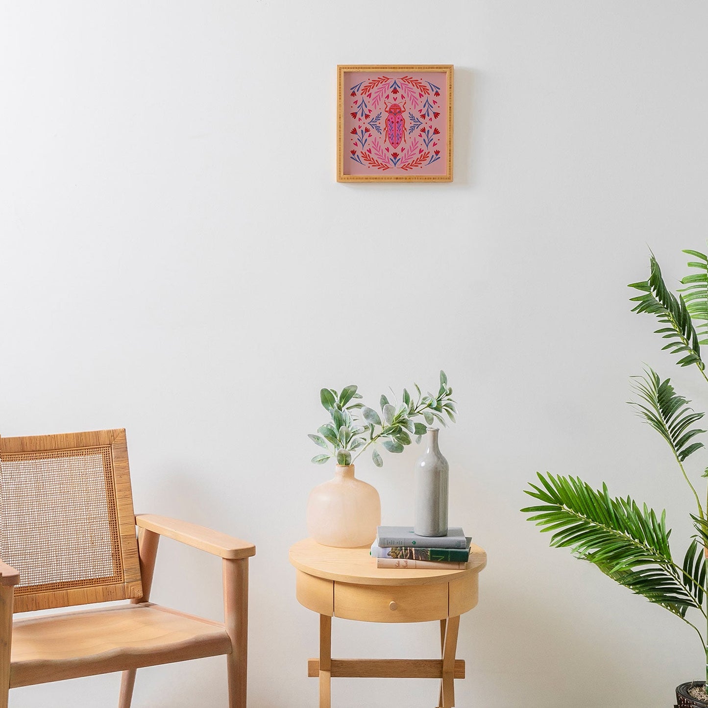 Angela Minca Lovebug pink and red Framed Wall Art