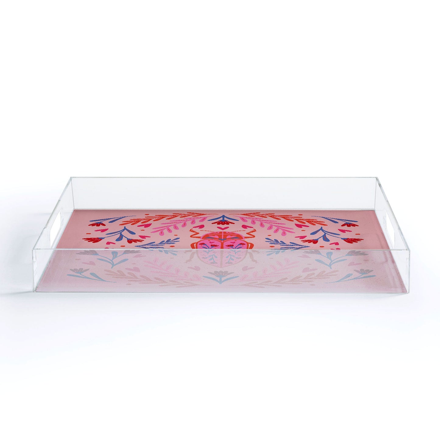 Angela Minca Lovebug pink and red Acrylic Tray