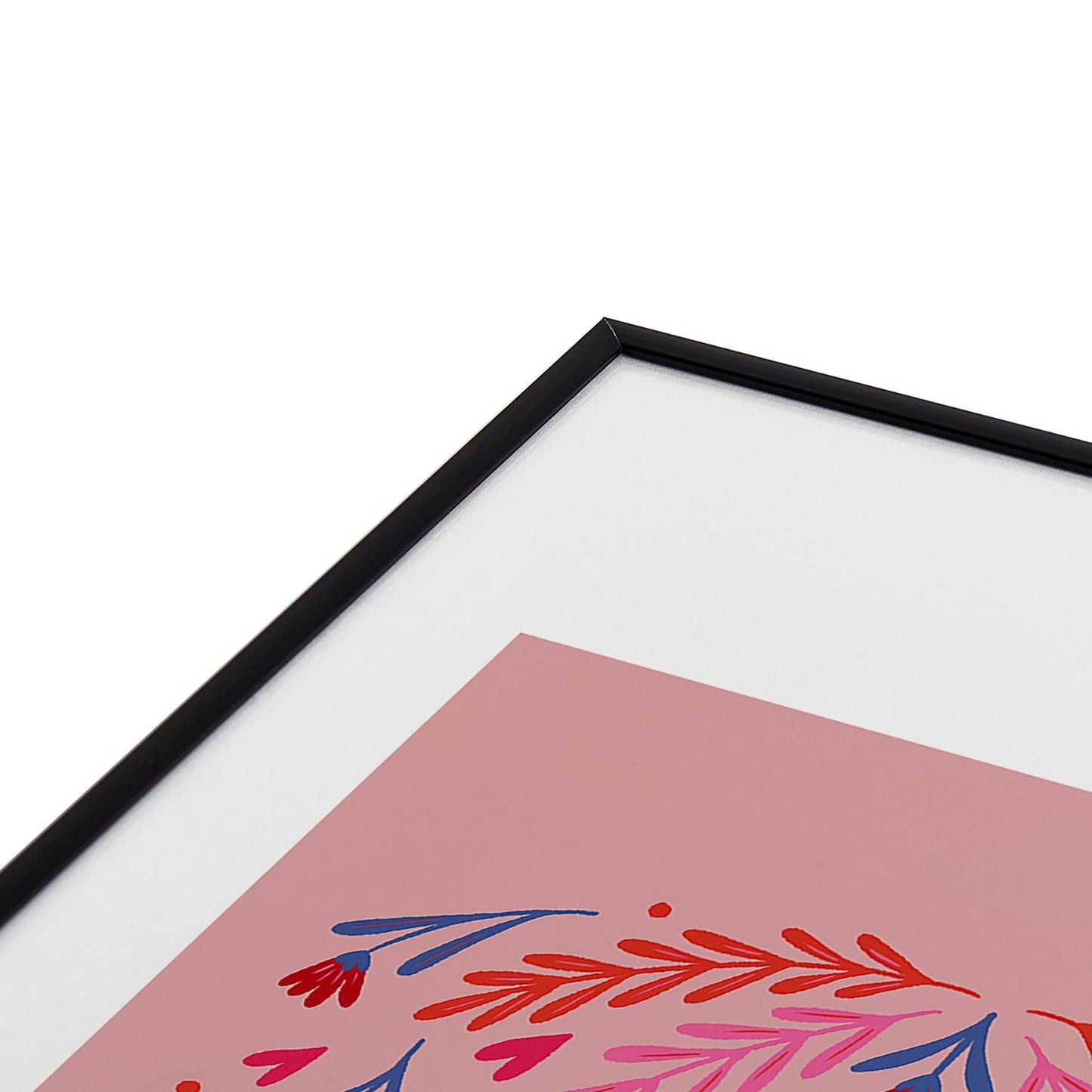 Angela Minca Lovebug pink and red Metal Framed Art Print