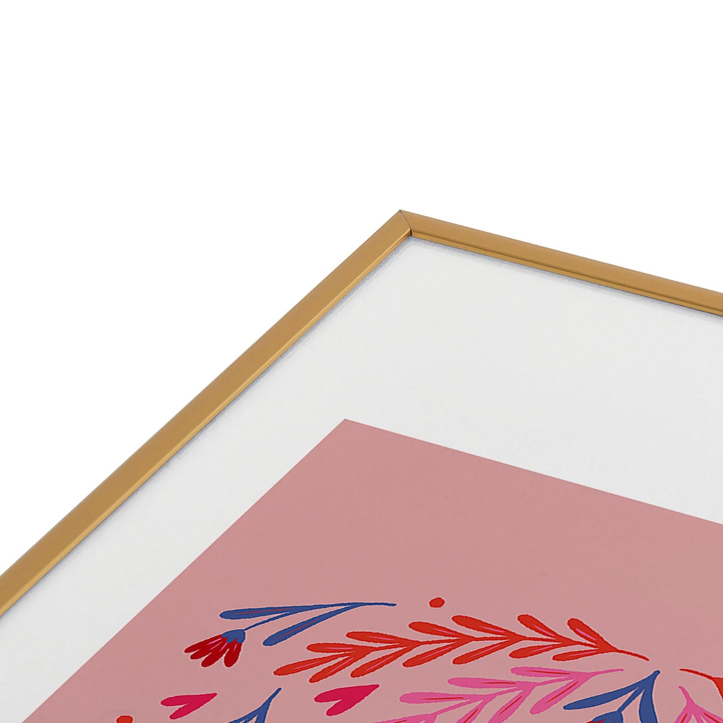 Angela Minca Lovebug pink and red Metal Framed Art Print