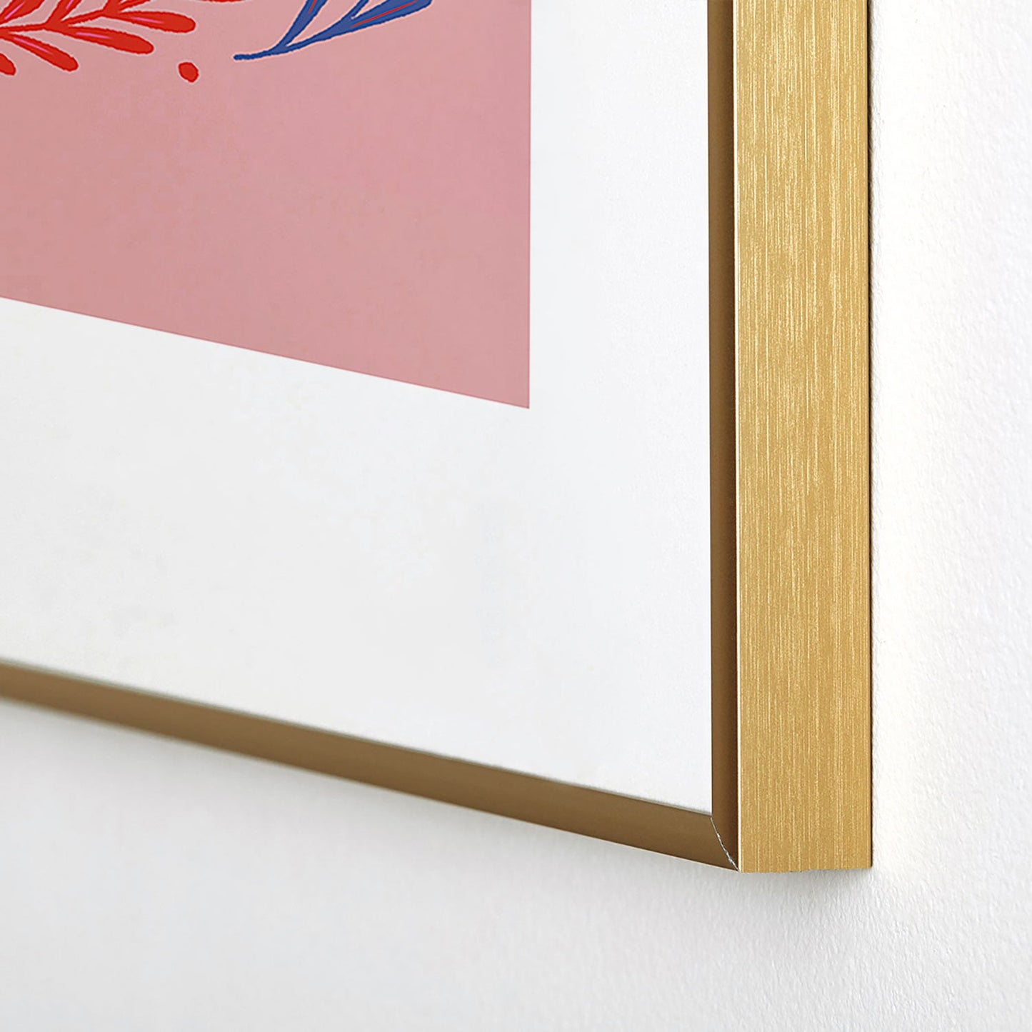 Angela Minca Lovebug pink and red Metal Framed Art Print