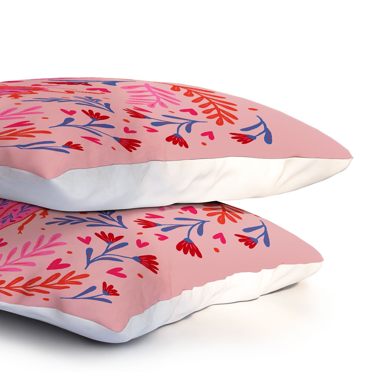 Angela Minca Lovebug pink and red Pillow Shams