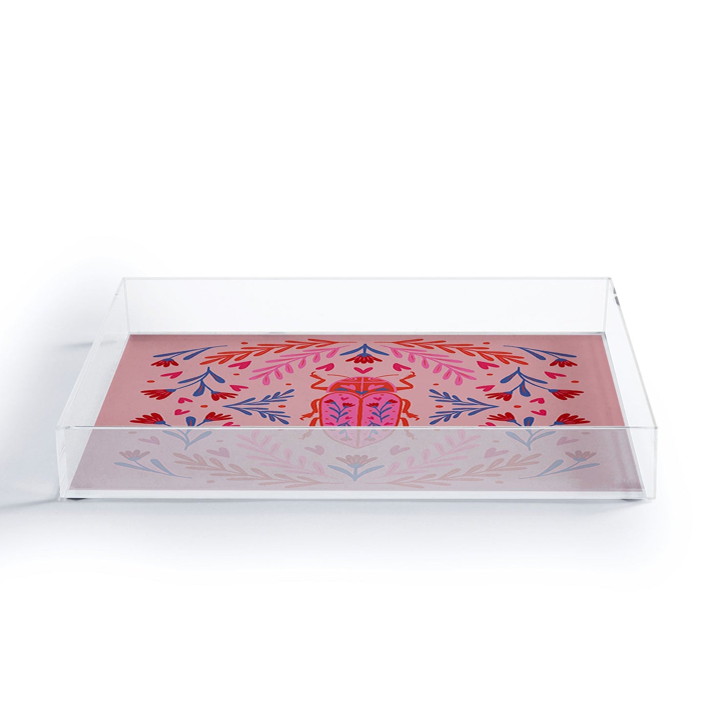 Angela Minca Lovebug pink and red Acrylic Tray