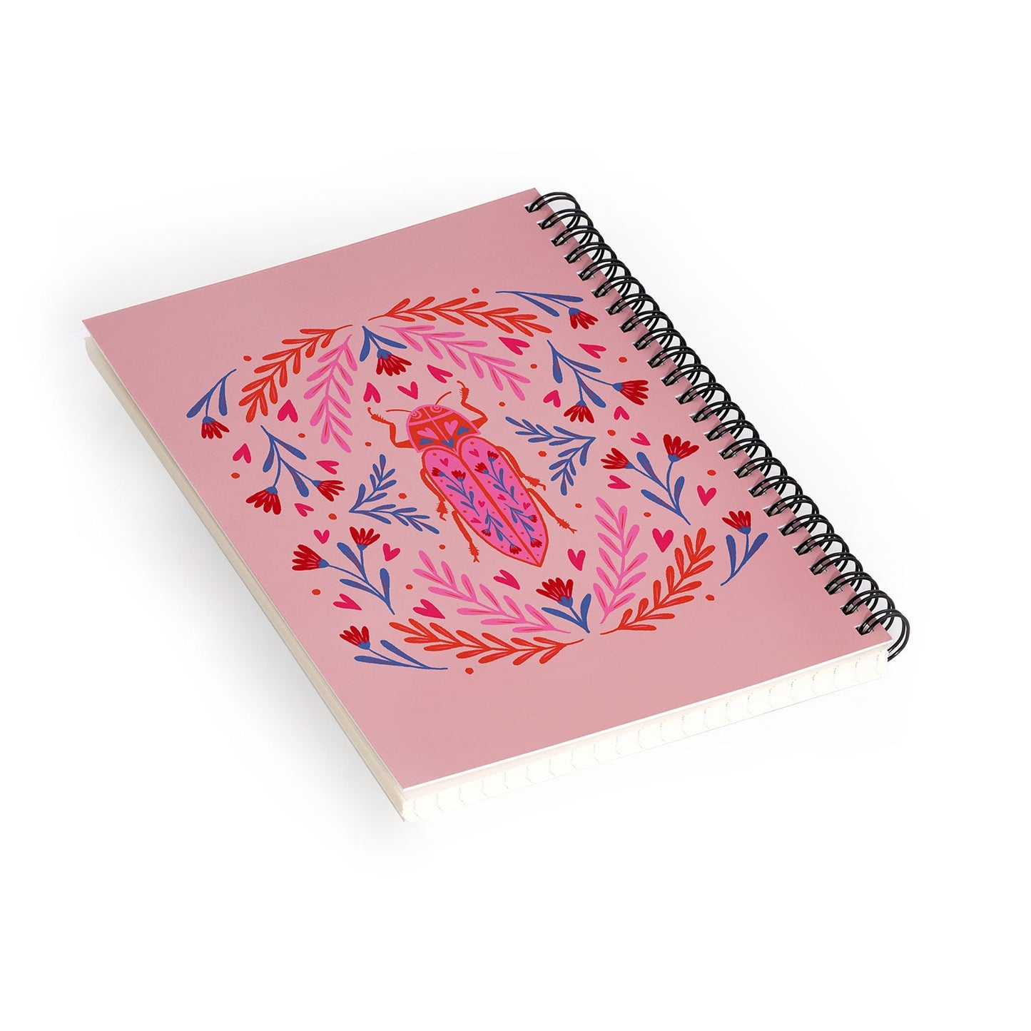 Angela Minca Lovebug pink and red Spiral Notebook