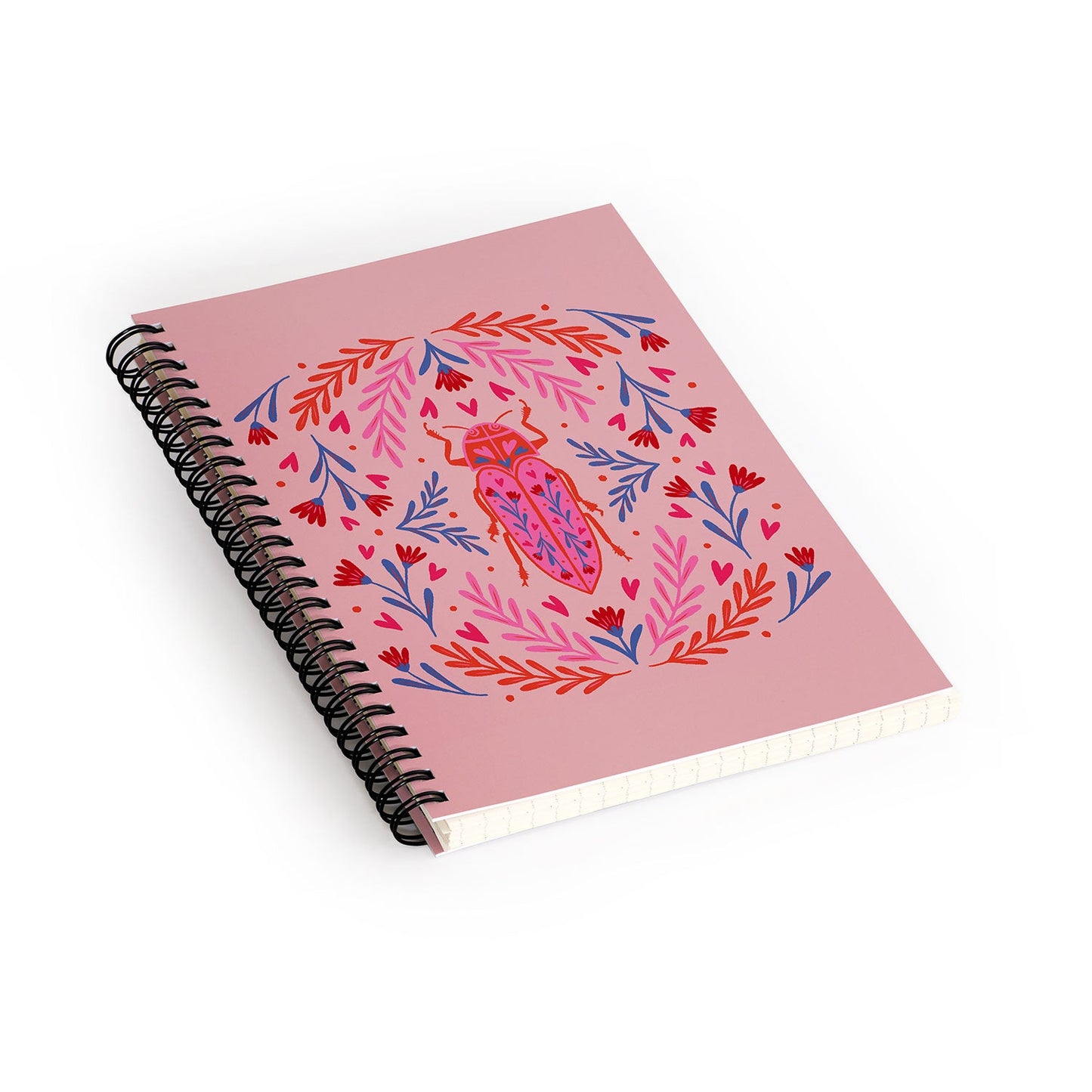 Angela Minca Lovebug pink and red Spiral Notebook