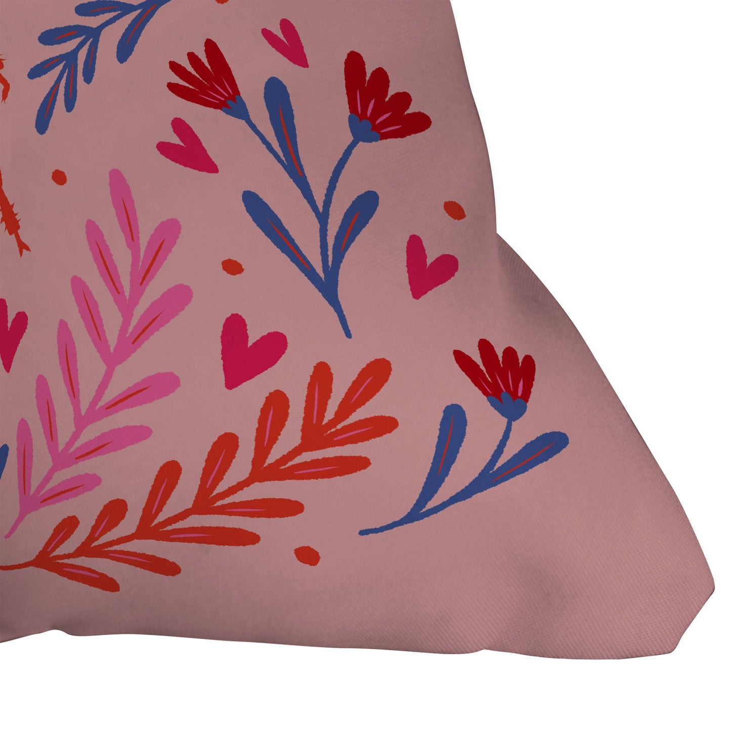 Angela Minca Lovebug pink and red Throw Pillow