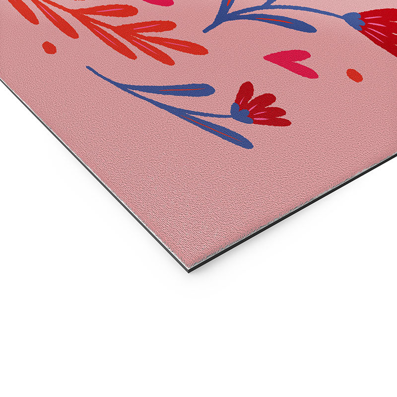 Angela Minca Lovebug pink and red Welcome Mat