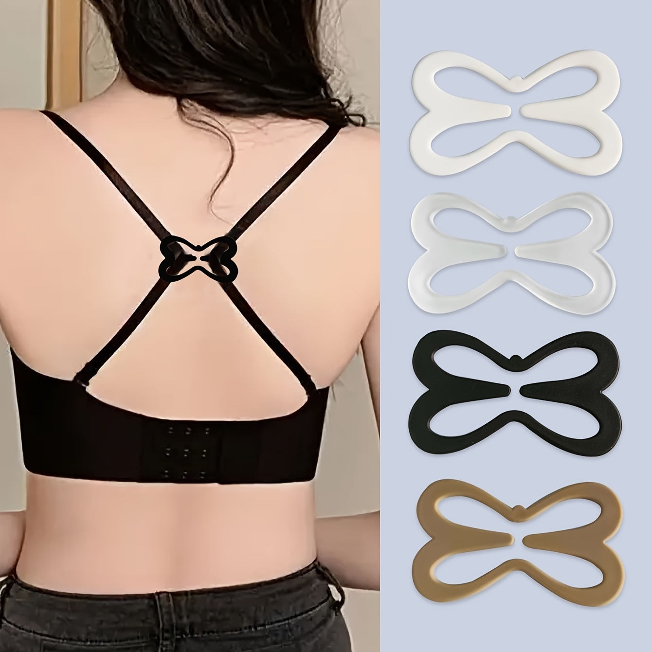 4pcs Bra Shoulder Clips, Invisible Adjustable Underwear Straps Anti Slip Clips, Women's Lingerie & Underwear Accessories
