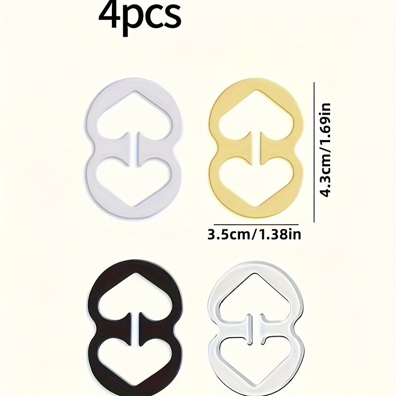 4pcs Bra Shoulder Clips, Invisible Adjustable Underwear Straps Anti Slip Clips, Women's Lingerie & Underwear Accessories
