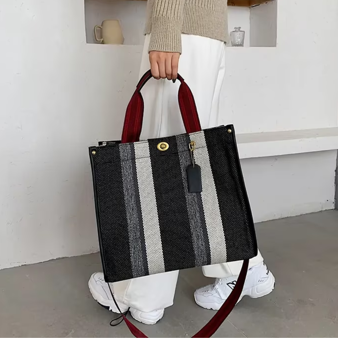 Ivy - Gestreepte Tote Bag voor Dames - Stijlvol & Veelzijdig