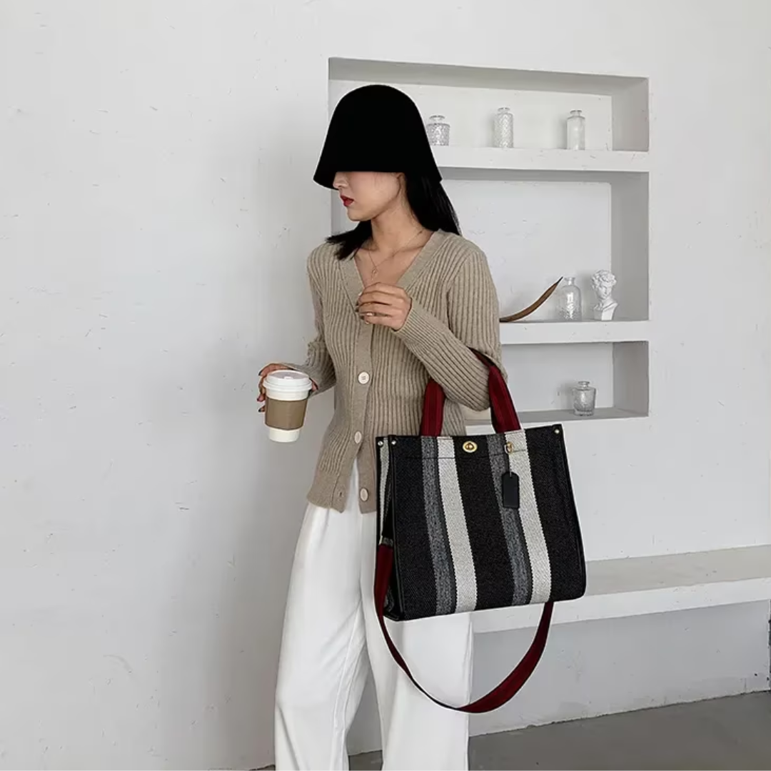 Ivy - Gestreepte Tote Bag voor Dames - Stijlvol & Veelzijdig