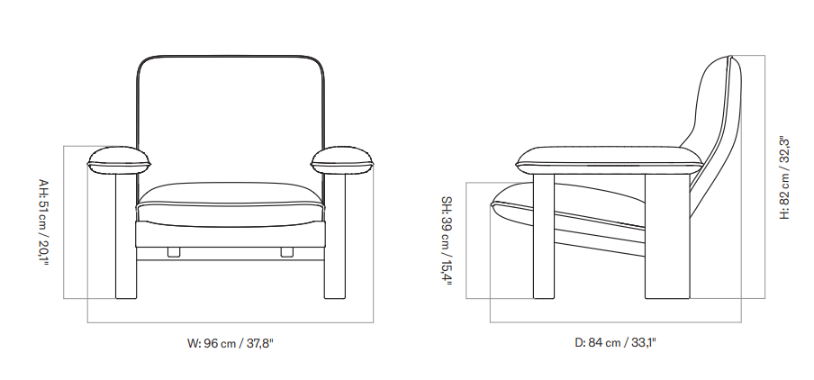 Brasilia Lounge Chair - Textile