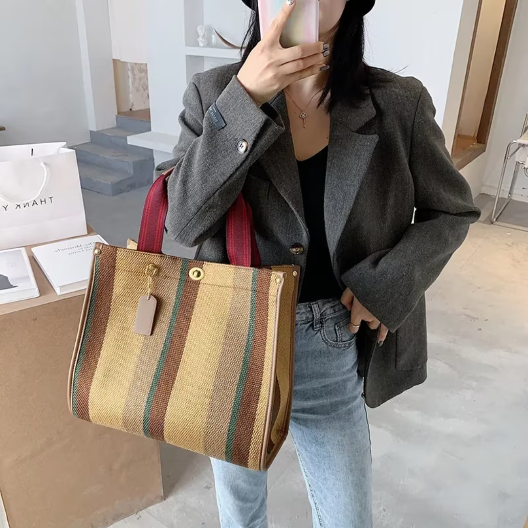 Ivy - Gestreepte Tote Bag voor Dames - Stijlvol & Veelzijdig