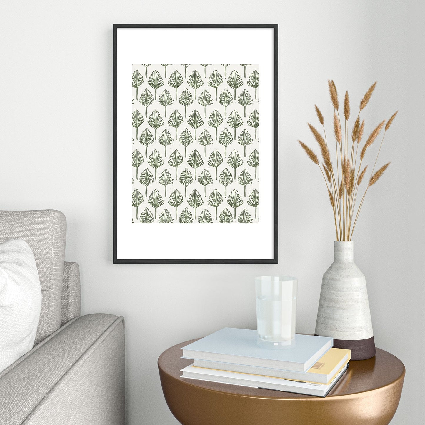 CoastL Studio Palm Sketches Metal Framed Art Print