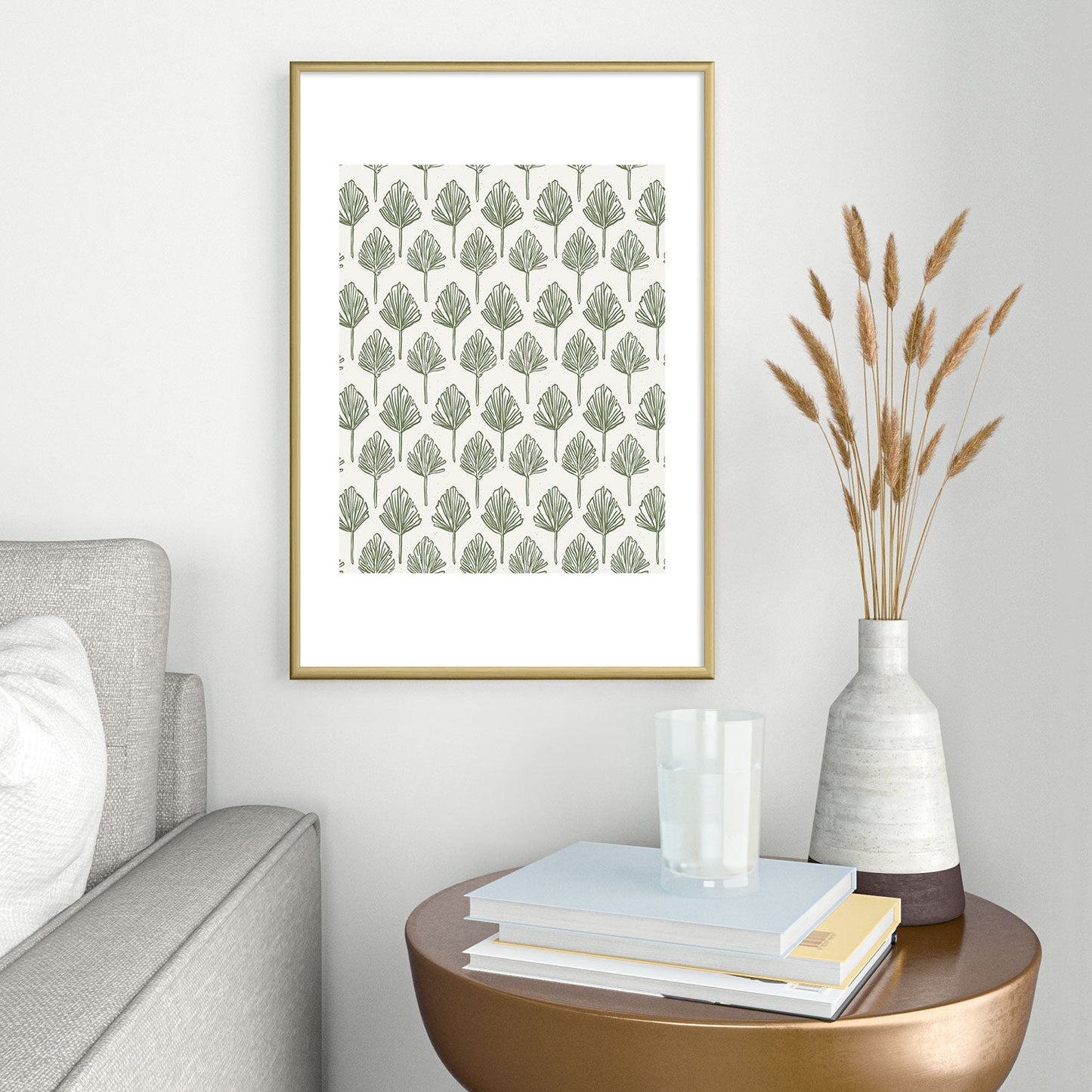 CoastL Studio Palm Sketches Metal Framed Art Print