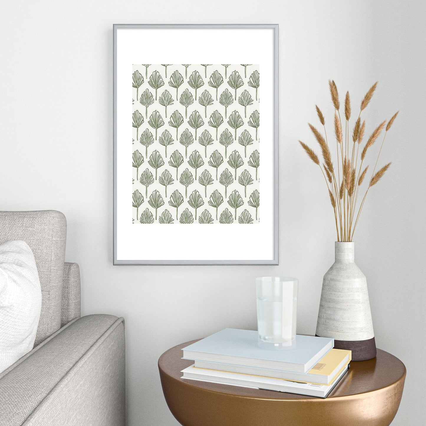 CoastL Studio Palm Sketches Metal Framed Art Print