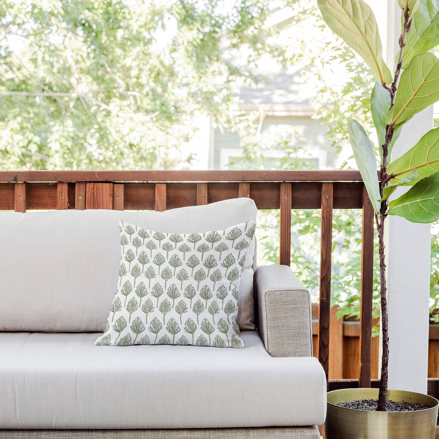 CoastL Studio Palm Sketches Outdoor Throw Pillow