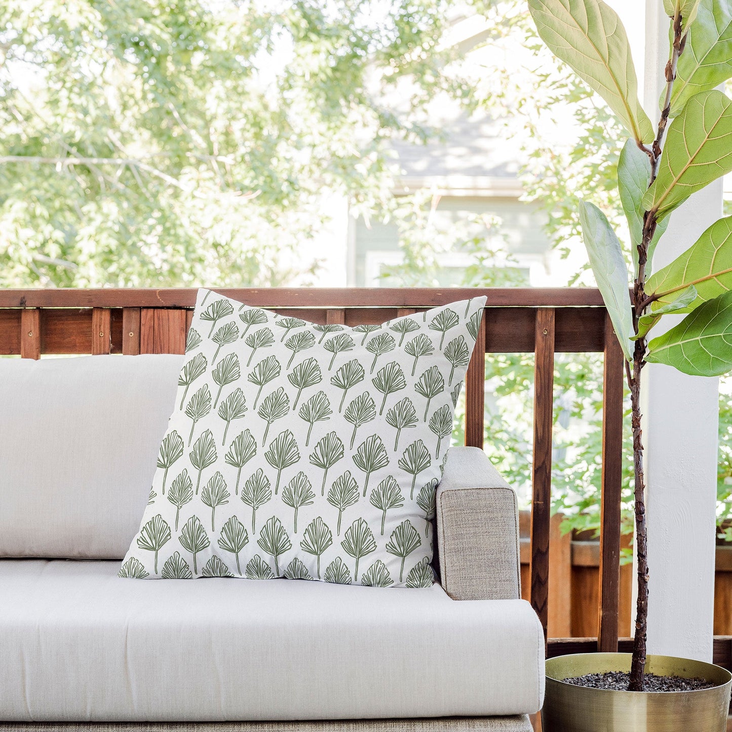 CoastL Studio Palm Sketches Outdoor Throw Pillow