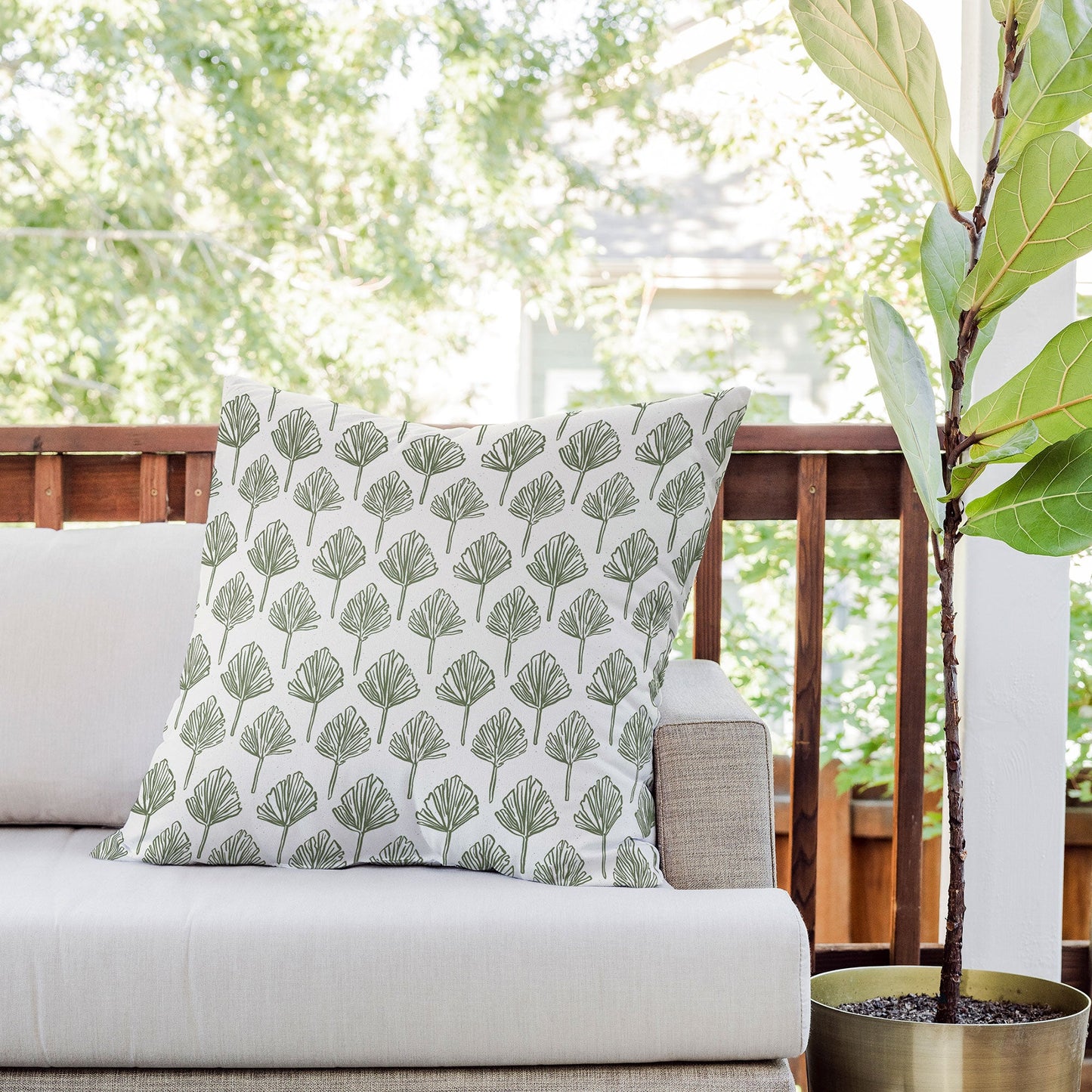 CoastL Studio Palm Sketches Outdoor Throw Pillow