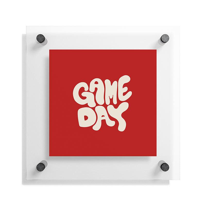 DENY Designs Gameday Red and White 1 Floating Acrylic Print