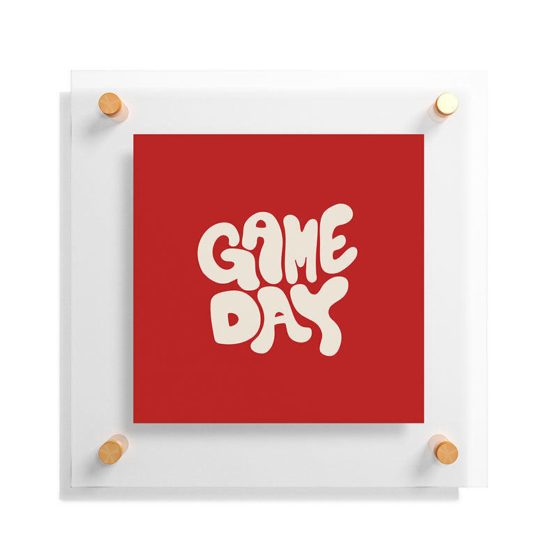 DENY Designs Gameday Red and White 1 Floating Acrylic Print