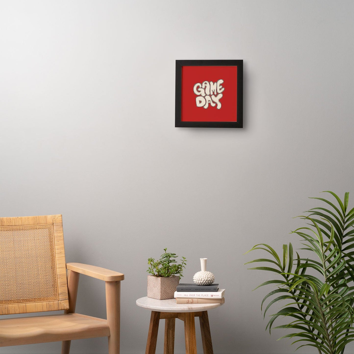 DENY Designs Gameday Red and White 1 Framed Wall Art