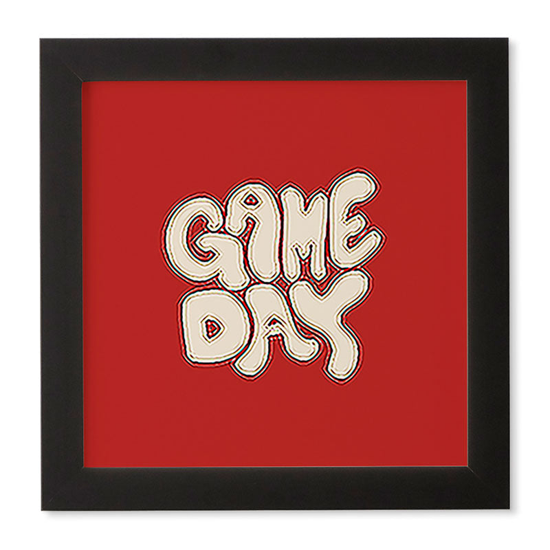 DENY Designs Gameday Red and White 1 Framed Wall Art