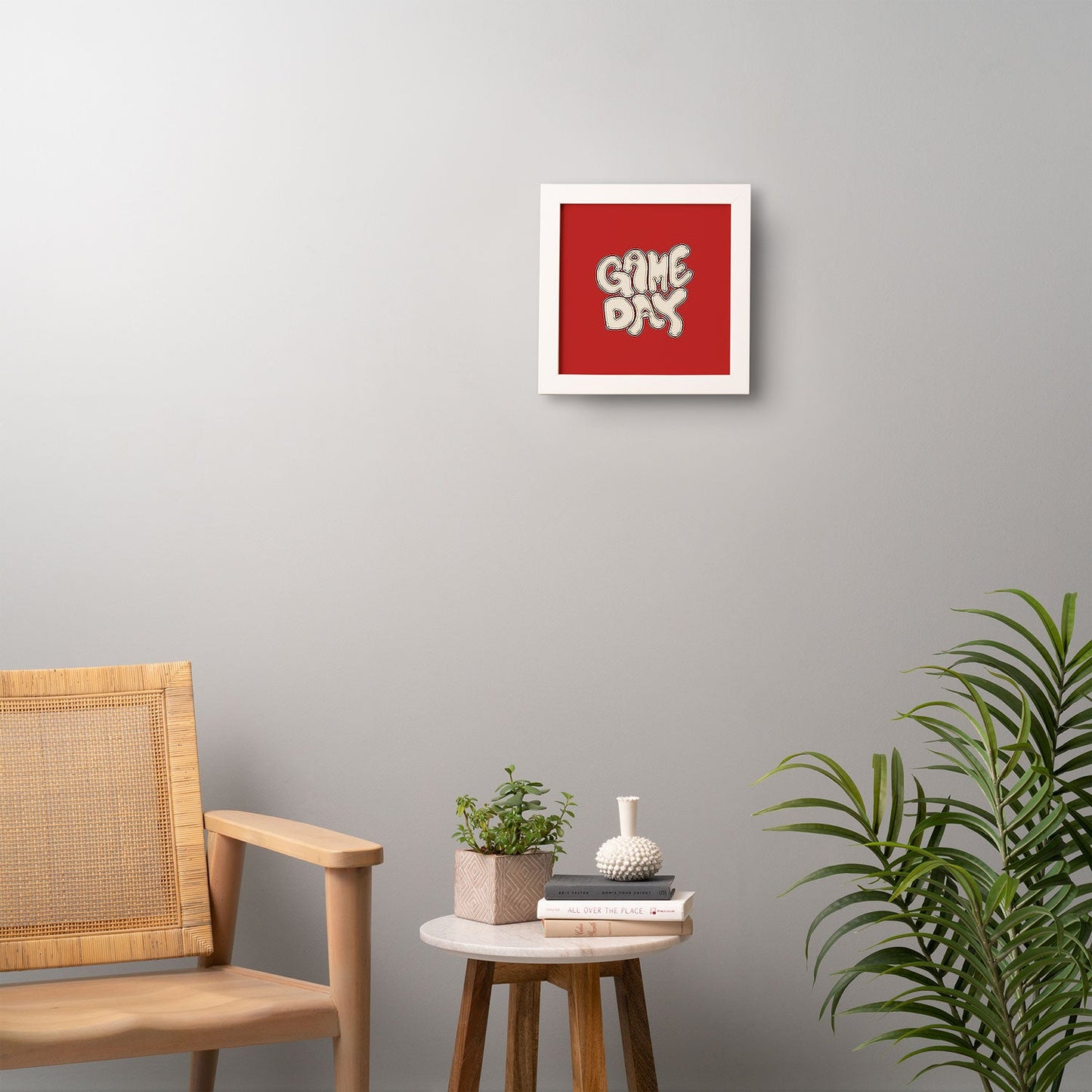 DENY Designs Gameday Red and White 1 Framed Wall Art