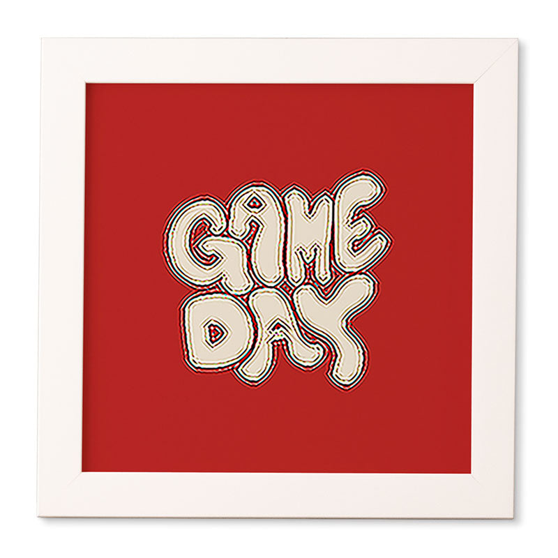 DENY Designs Gameday Red and White 1 Framed Wall Art
