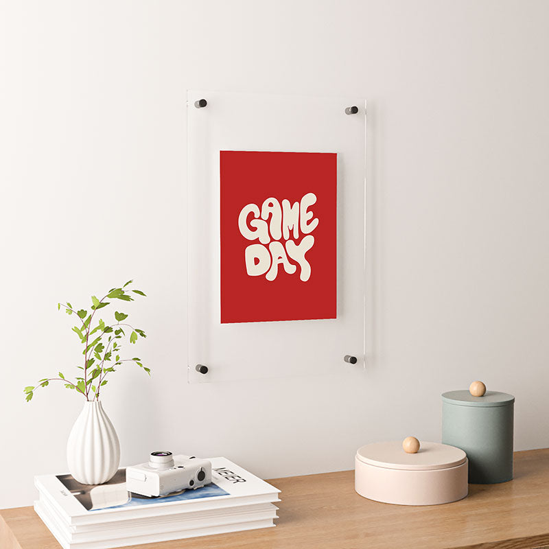 DENY Designs Gameday Red and White 1 Floating Acrylic Print