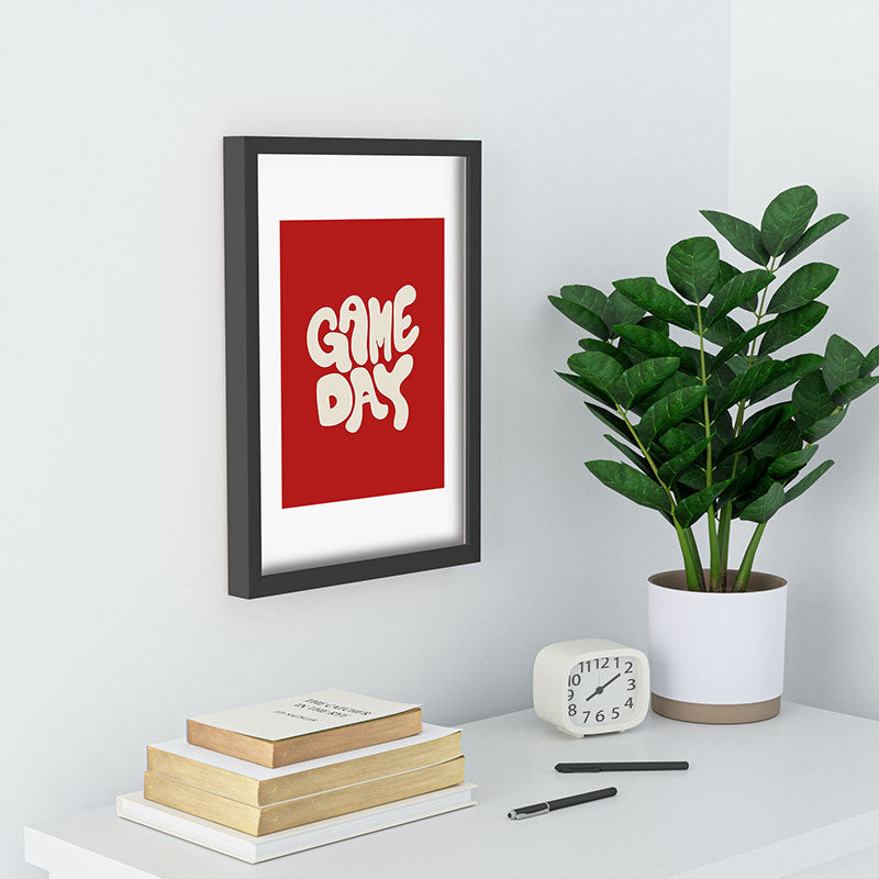 DENY Designs Gameday Red and White 1 Recessed Framing Rectangle