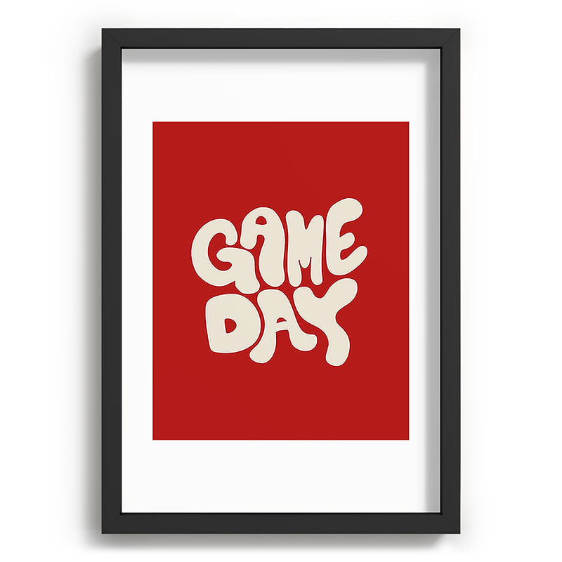 DENY Designs Gameday Red and White 1 Recessed Framing Rectangle
